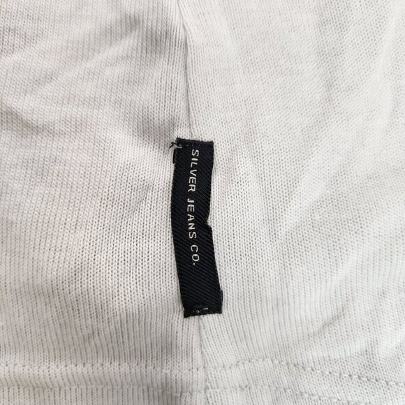 Silver Jeans Co. Light Gray V-Neck Short Sleeve Shirt Womens L L29TF2003 NWT - Picture 12 of 12